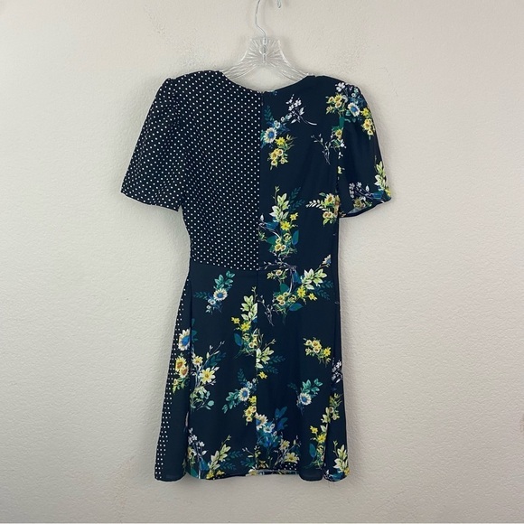 Anthropologie Lea & Viola Polka Dot & Floral Short Sleeve Dress XS - Picture 5 of 7